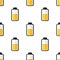 Yellow Battery Energy Seamless Pattern