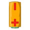 Yellow battery icon, cartoon style