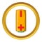 Yellow battery vector icon