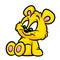 Yellow Bear smile sitting cartoon