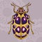 Yellow beetle with purple spots