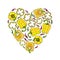 Yellow Bell Peper Heart Shape Wreath. Half of Sweet Paprika and Rings of Pepper Cuts. Fresh Ripe Raw Vegetables Garland