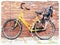 Yellow bicycle digital watercolour