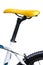 Yellow bicycle saddle