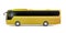 Yellow big tour bus isolated on a white background.