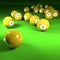 Yellow billiard balls number one