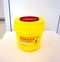 Yellow biohazard medical container