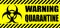 Yellow biohazard sign and quarantine zones on transparent background