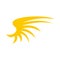 Yellow birds wing icon, flat style