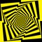 Yellow Black alternate stairs spyral infinite perspective