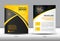 Yellow and black Annual report template cover design