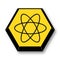 Yellow and Black Atom Element Symbol