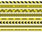 Yellow And Black Barricade Construction Tape. Police Warning Line. Brightly Colored Danger or Hazard Stripe. Vector