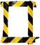 Yellow Black Caution Warning Barricade Tape Notice Sign Frame, Vertical Adhesive Sticker Background, Diagonal Hazard Stripes