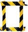 Yellow Black Caution Warning Barricade Tape Notice Sign Frame, Vertical Adhesive Sticker Background, Diagonal Hazard Stripes