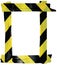 Yellow Black Caution Warning Tape Notice Sign Frame, Vertical Adhesive Sticker Background, Diagonal Hazard Stripes Signal Safety