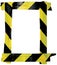 Yellow Black Caution Warning Tape Notice Sign Frame, Vertical Adhesive Sticker Background, Diagonal Hazard Stripes Signal Safety