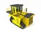 Yellow black crawler tractor 3d illustration, 3d render