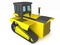 Yellow black crawler tractor 3d illustration, 3d render