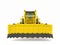 Yellow black crawler tractor with scoop 3d illustration, 3d render