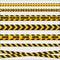 Yellow and black danger tapes. Caution lines isolated. Vector