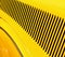 Yellow and black detail pattern on an old classic car.