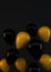 yellow and black floating balloons