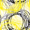 Yellow and black modern sketch seamless pattern.