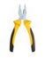 Yellow-black pliers isolated on white background