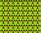 Yellow and black Radiation or nuclear logo symbol pattern over green background
