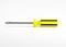 Yellow-black screwdriver on a white background. 3d rendering