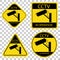 Yellow and black Set of CCTV Sign