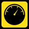 Yellow, black sign - gauge, dial symbol icon