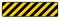 Yellow / Black Striped Floor Sign On White background