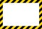 Yellow and black stripes on the diagonal, rectangular warning sign, symbol, illustration