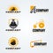 Yellow and black Tractor logo vector set design