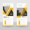 Yellow black triangle roll up business brochure flyer banner design , cover presentation abstract geometric background,