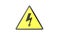 Yellow-black triangle warning sign, Caution signs: high voltage. front view, 3d rendering, illustration