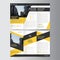 Yellow black trifold Leaflet Brochure Flyer template design, book cover layout design
