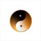 Yellow, black, white and golden color Yin Yang symbol of harmony and balance