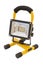 Yellow and black work light on stand