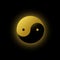 Yellow and black Yin Yang symbol of harmony and balance