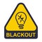 yellow blackout icon. power outage sticker.