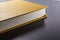 Yellow Blank Hard Cover Paper Front Book Pages Black Desk