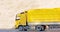 Yellow blank trailer truck