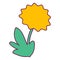 Yellow Blooming Dandelion Flower Icon