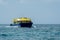 Yellow and blue boat in the mexican caribbean