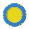 Yellow-blue casino chip