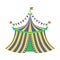 Yellow And Blue Circus Tent, Part Of Amusement Park And Fair Series Of Flat Cartoon Illustrations