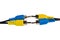 Yellow and blue coaxial cable